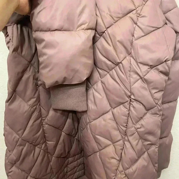 🆕Jessica Simpson Dusty Pink Quilted Puffer Long Coat M🆕 - Picture 10 of 16